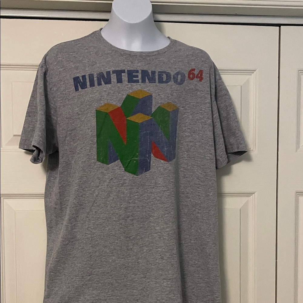 Nintendo 64 Gray Tee with Colorful Logo